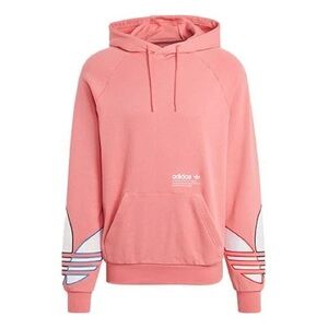 adidas Originals | Mens Adicolor Tricolor Trefoil Hoodie Hazard Rose